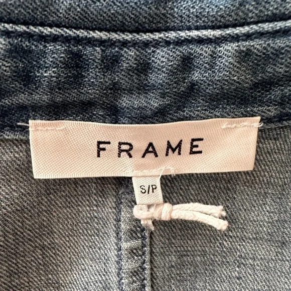 Frame Denim Seam Detail Dress Blue Chambray Button Shirtdress Collar - Picture 9 of 11